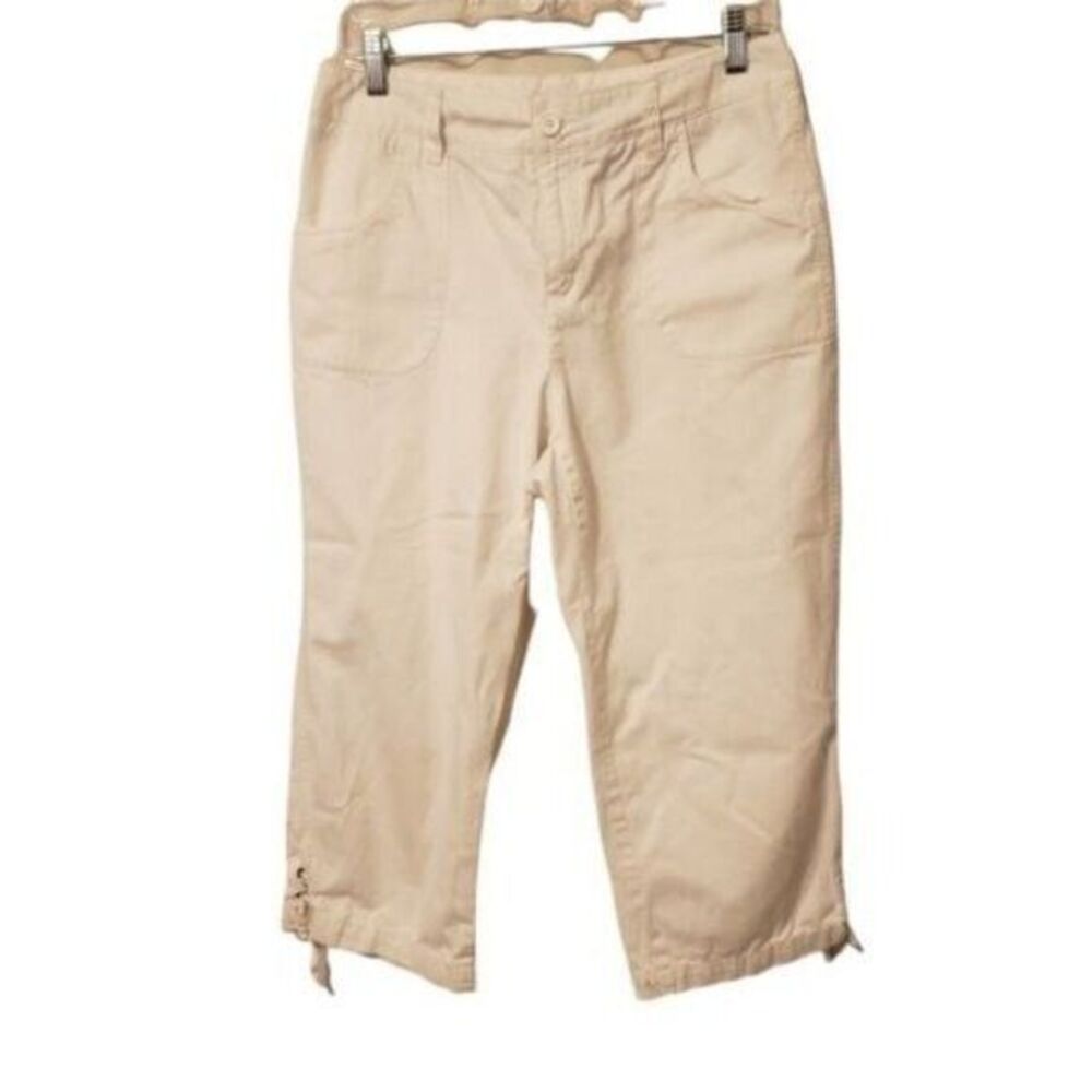 Classic Elements Womens Size 8 White  Solid Capri Pants